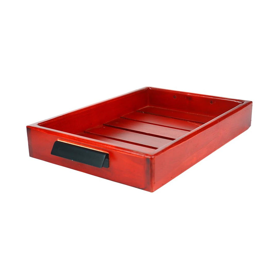 Mahogany Wooden Tea Tray | Treated Mahogany Wood | Serving Tray for Home, Kitchen, Restaurant, Office Organizer, Dining Table | Large