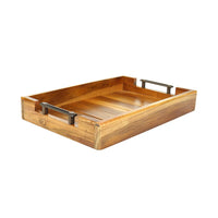 Mahogany Wooden Tea Tray | Treated Mahogany Wood | Serving Tray for Home, Kitchen, Restaurant, Office Organizer, Dining Table | Large