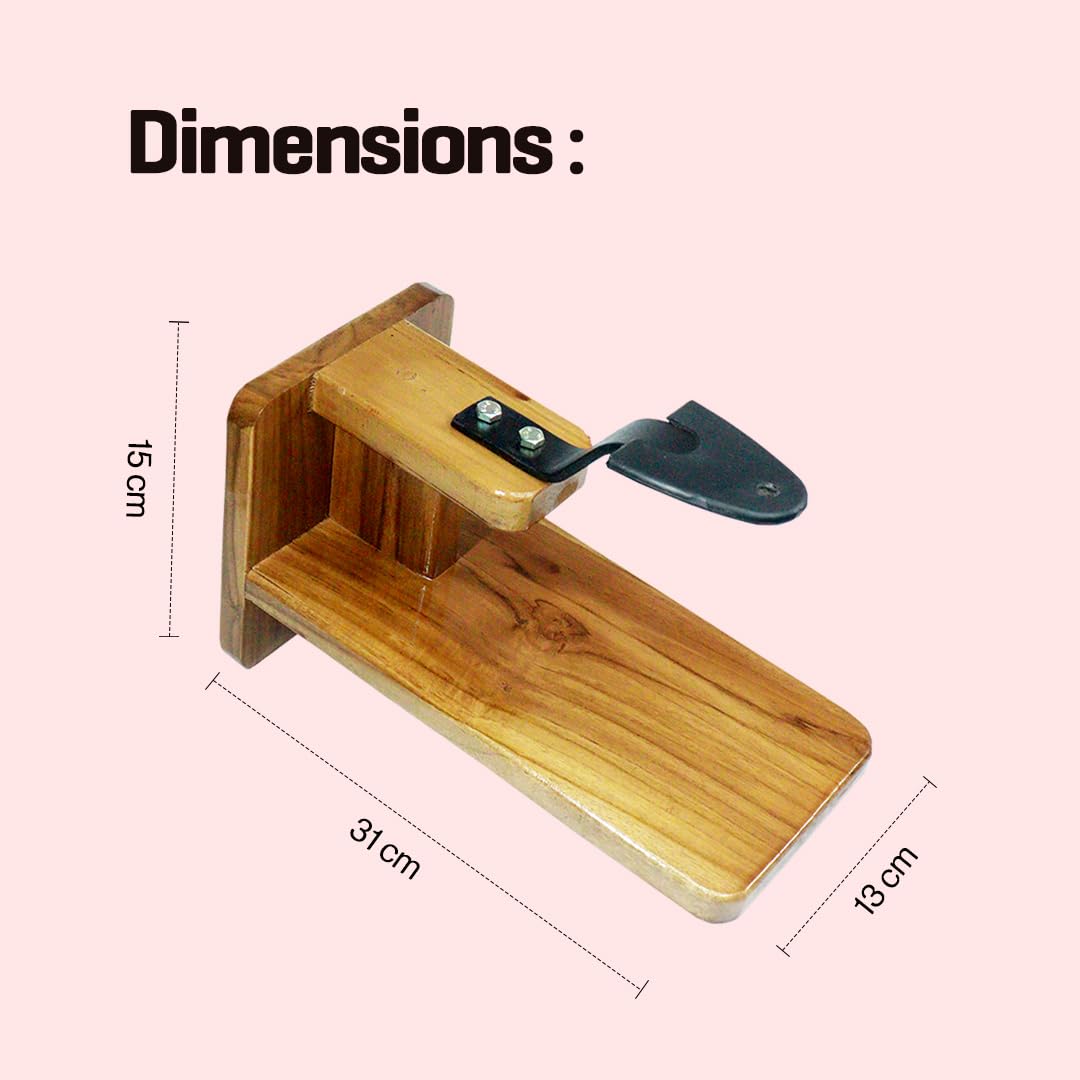 Premium Coconut Scraper Polished Teak Wooden Table Top Manual Grater | Coconut Grater | Chirava Grater Thengai Thuruvi with Stainless Steel Blade | Easy-to-Use | Cherava