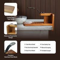 Premium Coconut Graters for Kitchen | Teak Wood Manual Table Top Grater | Chirava Thengai Thuruvi with Stainless Steel Blade | Handheld Coconut Scraper for Kitchen & Home | Cherava Shredder