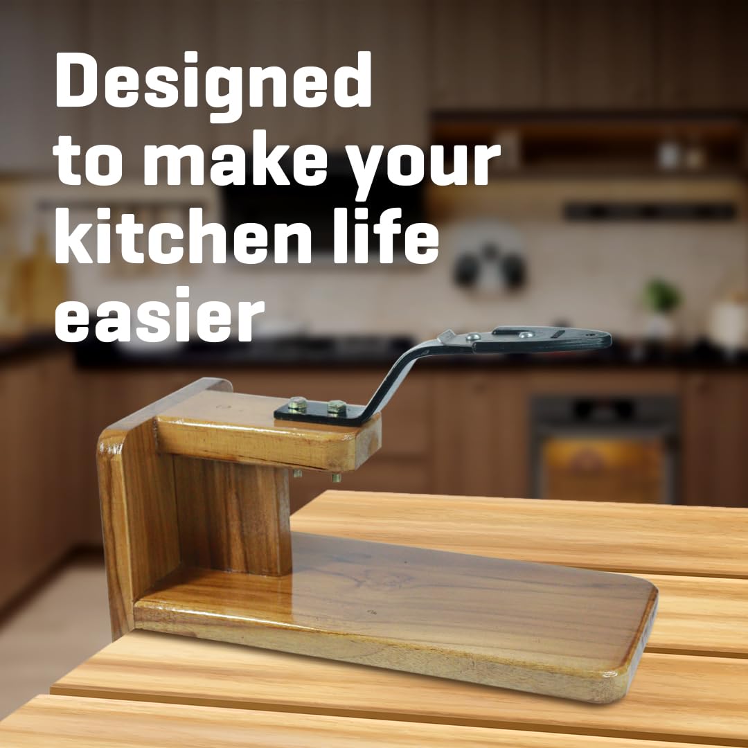 Premium Coconut Graters for Kitchen | Teak Wood Manual Table Top Grater | Chirava Thengai Thuruvi with Stainless Steel Blade | Handheld Coconut Scraper for Kitchen & Home | Cherava Shredder