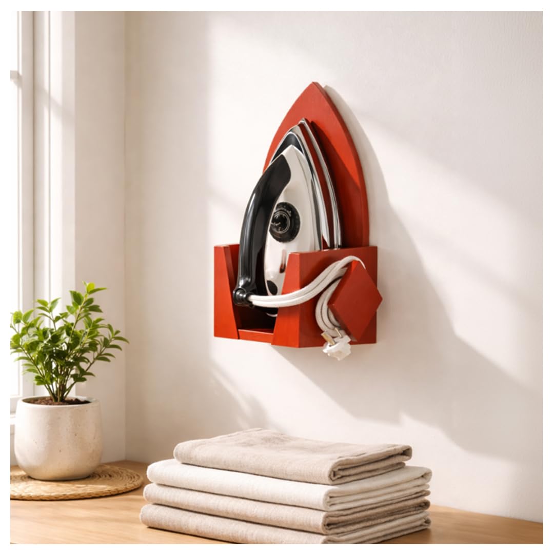 Iron Box Stand for Clothes | Heat Resistant Iron Holder Stand | Heavy Duty Ironing Rack for Laundry Room Organizer, Durable Iron Rest for Home Use